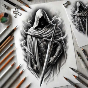 knight-courage-symbol-realism-visual-truth-for-back-shoulder – tattoo design ideas free ai generated – Gallery: warriors-inkby-ai