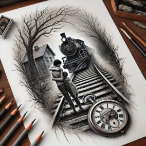 watches-hourglass tattoo design ideas photo-realistic old timer for upper back