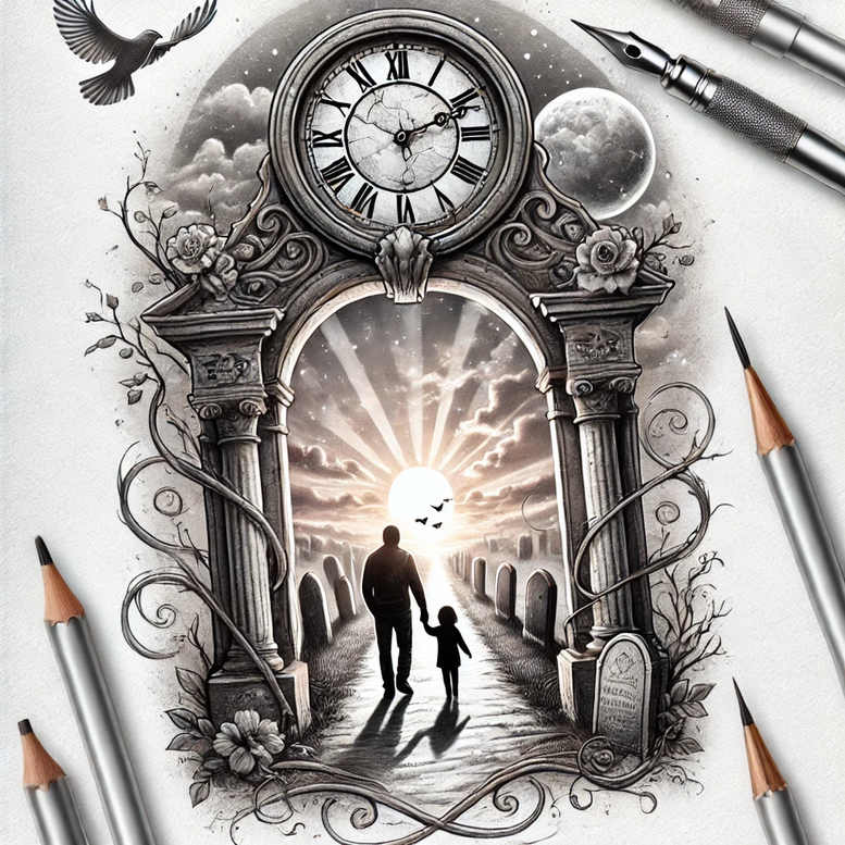 watches-hourglass tattoo design ideas line-art passing time for palm