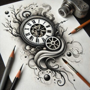 watches-hourglass tattoo design ideas enhanced shading timelessness stands for endurance