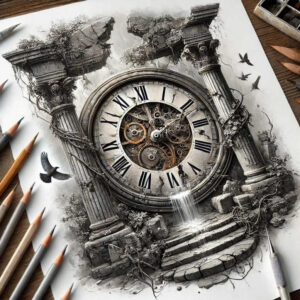 time-harmony-symbol-neotraditional-layered-fill-for-shoulder-blade – tattoo design ideas free ai generated – Gallery: watches-hourglass-inkby-ai