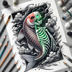 aquatic-animals-surrealism-phantasm-for-wrist – tattoo design ideas free ai generated – Gallery: water-animals-inkby-ai