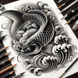 animals-with-shading-surrealism-morphic-for-upper-chest – tattoo design ideas free ai generated – Gallery: water-animals-inkby-ai