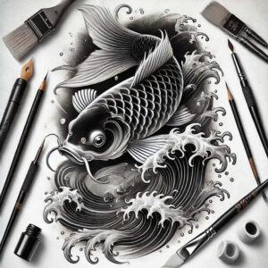 aquatic-animals-neotraditional-layered-fill-for-nape – tattoo design ideas free ai generated – Gallery: water-animals-inkby-ai