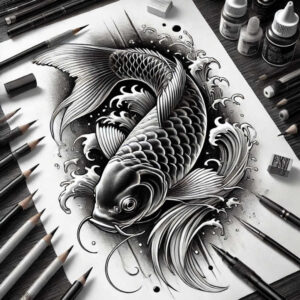 fish-surrealism-metaphysical-for-fingers – tattoo design ideas free ai generated – Gallery: water-animals-inkby-ai