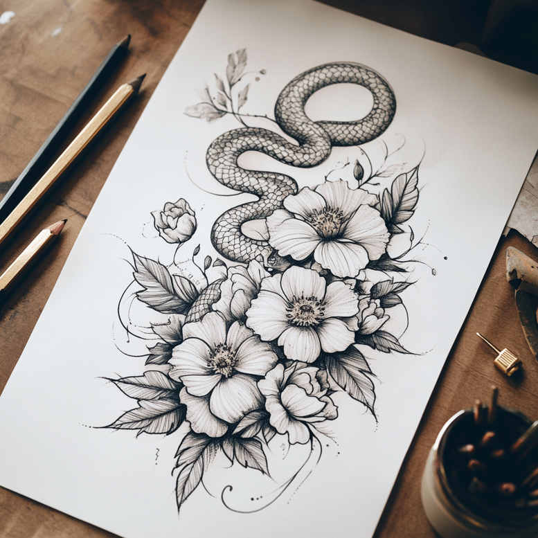 water-animals tattoo design ideas illustrative style oceanic soul for lower thigh