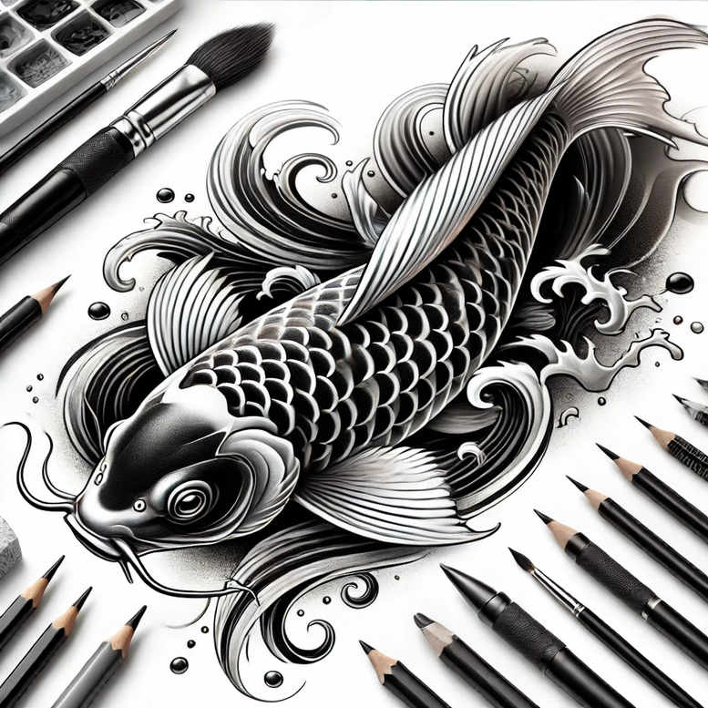 water-animals tattoo design ideas rich shading oceanic soul stands for courage