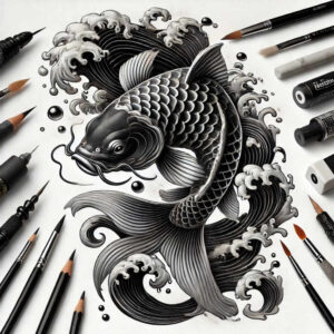for-women-neotraditional-sharp-edges-for-temple – tattoo design ideas free ai generated – Gallery: water-animals-inkby-ai
