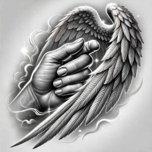 ornamental-wings-tattoo – tattoo design ideas free ai generated – realism-true-rendering – for-shin – Gallery: wings-inkby-ai