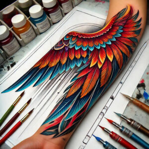 wings tattoo design ideas expressive lines feather fan for back shoulder