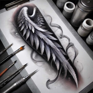 wings tattoo design ideas phantasmagoric graceful curve shows strength