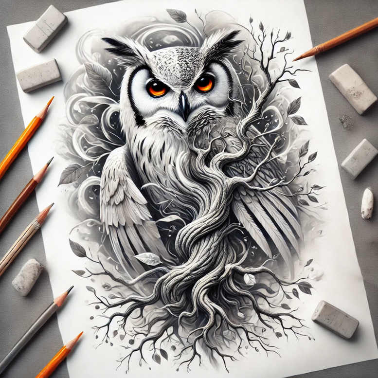 strength-motif-wolf-tattoo – tattoo design ideas free ai generated – realism-depth-of-field – for-knee – Gallery: wolves-inkby-ai