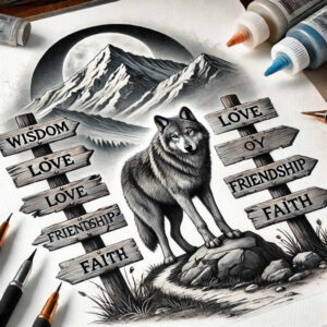 strength-symbol-wolf-tattoo – tattoo design ideas free ai generated – realism-soft-transitions – for-thigh – Gallery: wolves-inkby-ai