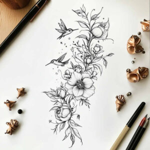 symbolic-wolf-tattoo – tattoo design ideas free ai generated – neotraditional-refined-lines – for-shoulder-blade – Gallery: wolves-inkby-ai