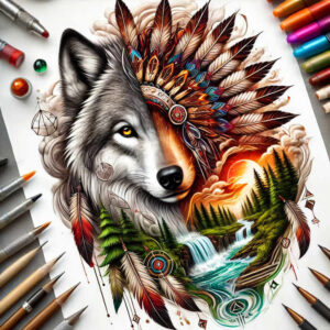 wolves tattoo design ideas Realism color precision fierce loyalty stands for strength