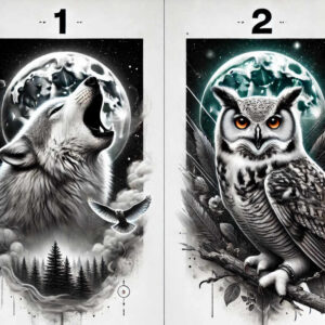 wolves tattoo design ideas Realism soft focus forest spirit for arm