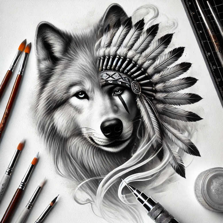 wolves tattoo design ideas refined color palette pack leader for hip