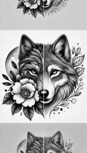 wolves tattoo design ideas black-and-white sharp senses embodying strength
