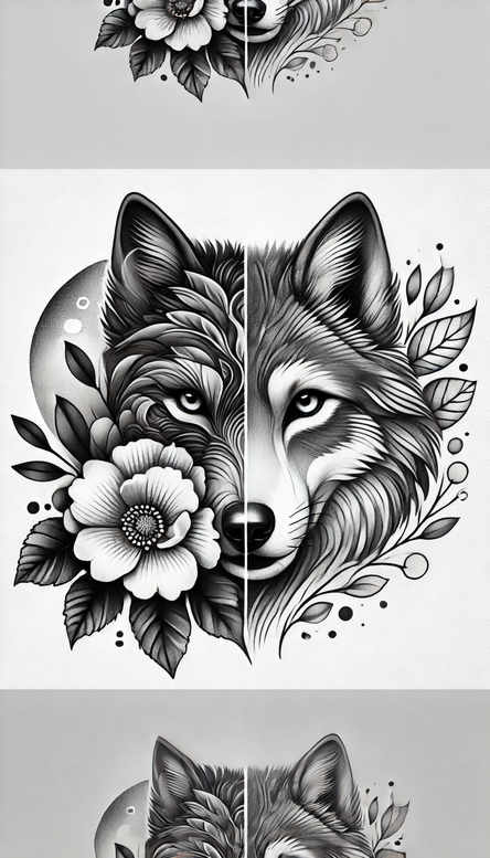 wolves tattoo design ideas black-and-white sharp senses embodying strength