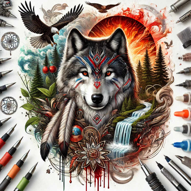 wolves tattoo design ideas defined outlines silent howl embodying determination