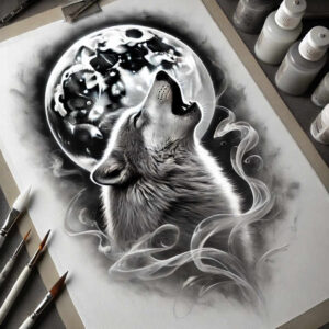 wolves tattoo design ideas expressive color silent howl shows resilience