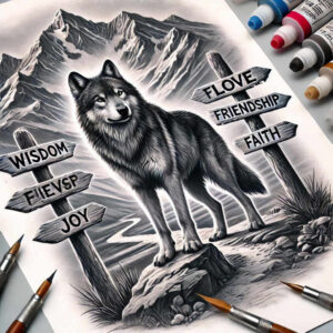 wolves tattoo design ideas Surrealism shimmering forms spirit of the wild for lower back