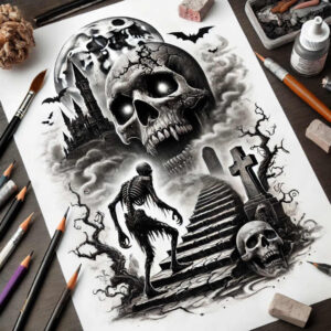 survival-and-strength-tattoo-ominous-for-full-back – tattoo design ideas free ai generated – Gallery: zombies-inkby-ai