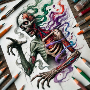 zombies tattoo design ideas form fidelity decaying flesh shows strength