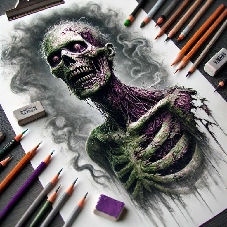 zombies tattoo design ideas unreal light lifeless motion stands for courage
