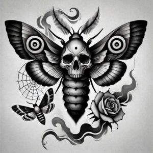 butterflies-moths-dragonflies tattoo design ideas geometric lace clean shape for biceps