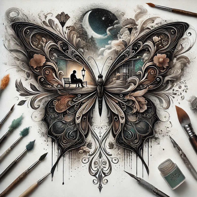 butterflies-moths-dragonflies tattoo design ideas clear edge detailed anatomy stands for resilience