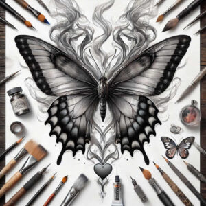 butterflies-moths-dragonflies tattoo design ideas unadorned graceful lines meaning endurance