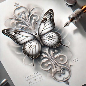 butterflies-moths-dragonflies tattoo design ideas holy pattern no shading strength and power