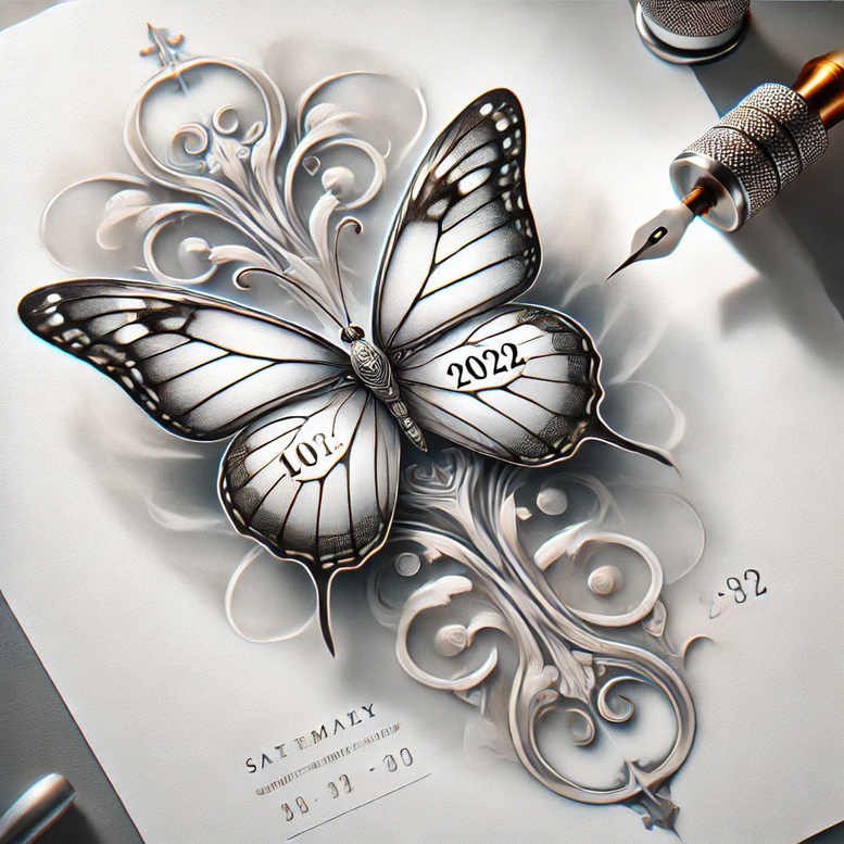 butterflies-moths-dragonflies tattoo design ideas holy pattern no shading strength and power