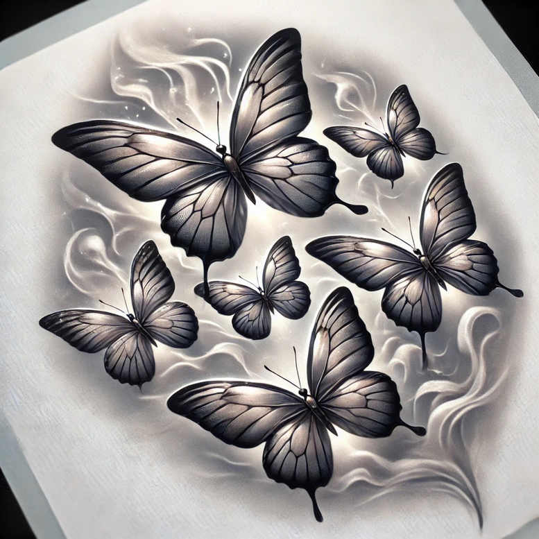butterflies-moths-dragonflies tattoo design ideas puzzle pattern ultra-thin for wrist side