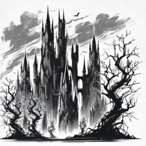 castle-wall-defense-unholy-realistic-perspective – tattoo design ideas free ai generated – Gallery: castles-inkby-ai