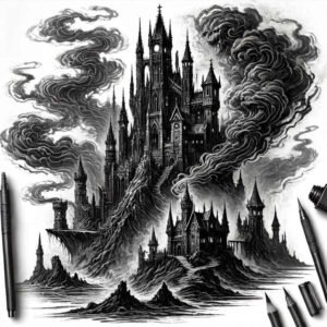 castle-tower-tattered-clothing-life-like – tattoo design ideas free ai generated – Gallery: castles-inkby-ai