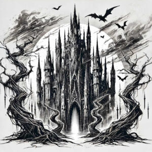 castles tattoo design ideas black-and-white ancient architecture for ankle