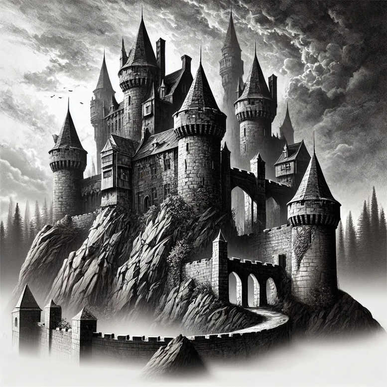 castles tattoo design ideas Surrealism juxtaposition wooden doors for behind ear