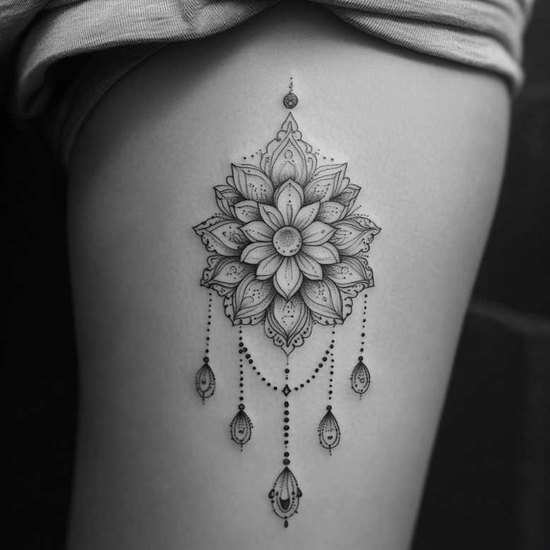chain – tattoo design ideas free ai generated – elegant – for-lower-leg – Gallery: chains-inkby-ai