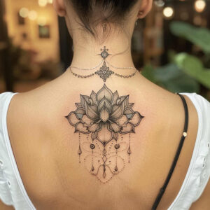 delicate-chain – tattoo design ideas free ai generated – neotraditional-expressive-lines – for-upper-shoulder – Gallery: chains-inkby-ai