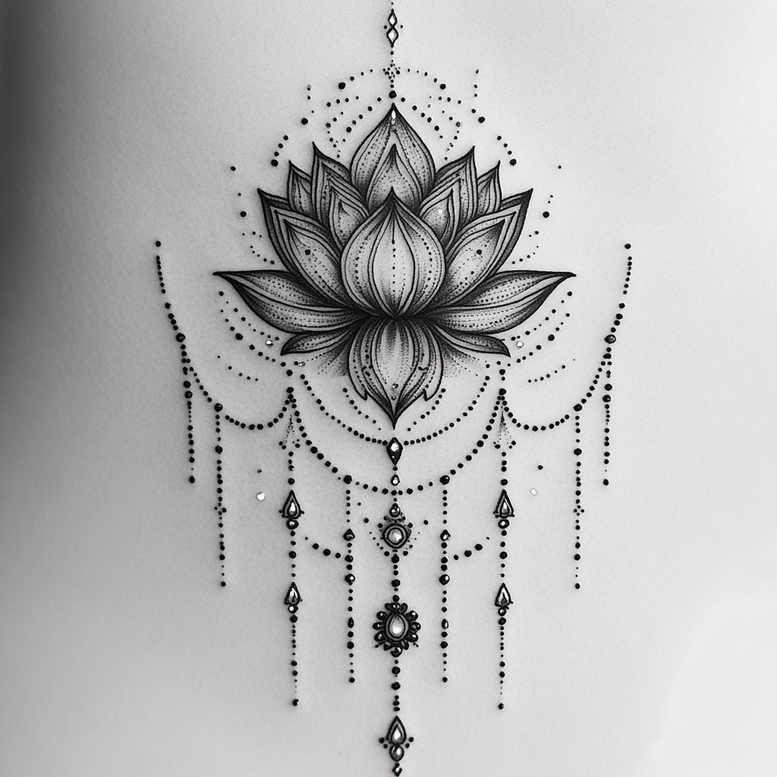 elegant-chain – tattoo design ideas free ai generated – outline-only – for-palm – Gallery: chains-inkby-ai