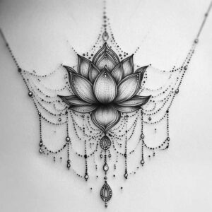 minimalist-chain-soft-curve-for-chest – tattoo design ideas free ai generated – Gallery: chains-inkby-ai
