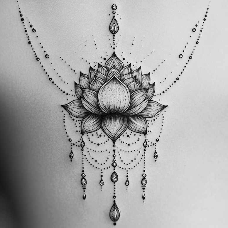 chains tattoo design ideas uncluttered connected shapes for scapula