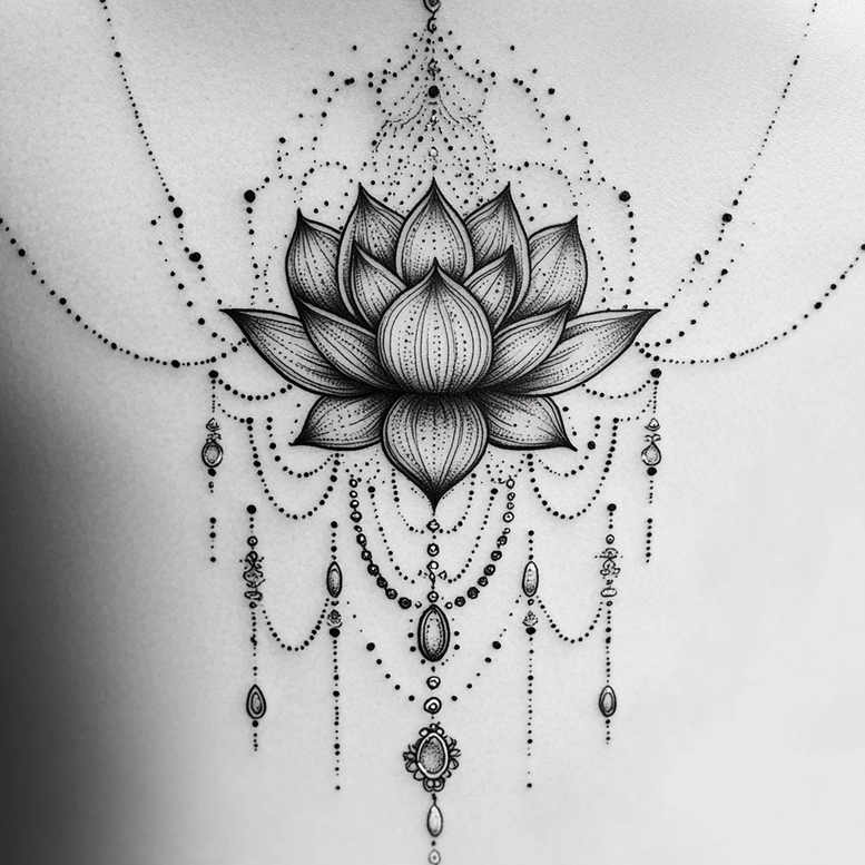 chains tattoo design ideas soft curve polished finish for lower chest