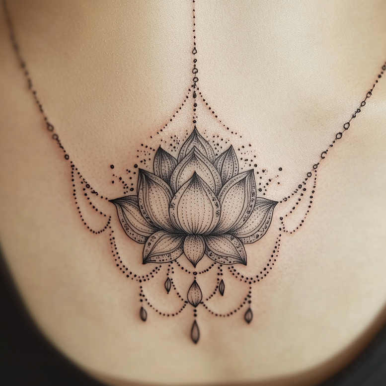 jewelry-chain-monochrome-for-lower-thigh – tattoo design ideas free ai generated – Gallery: chains-inkby-ai