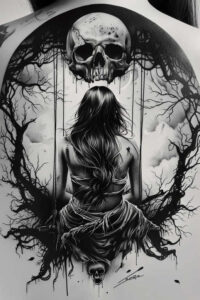 figure-in-shadow-contrast-ink-pure-shape – tattoo design ideas free ai generated – Gallery: characters-inkby-ai