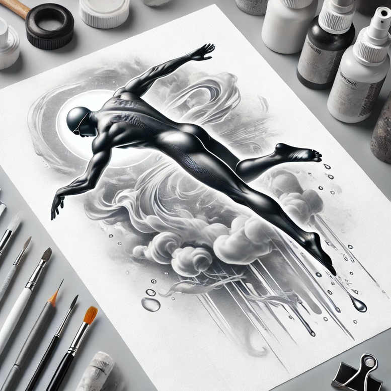 figure-drawing-reflection-effect-micro-tattoo – tattoo design ideas free ai generated – Gallery: characters-inkby-ai