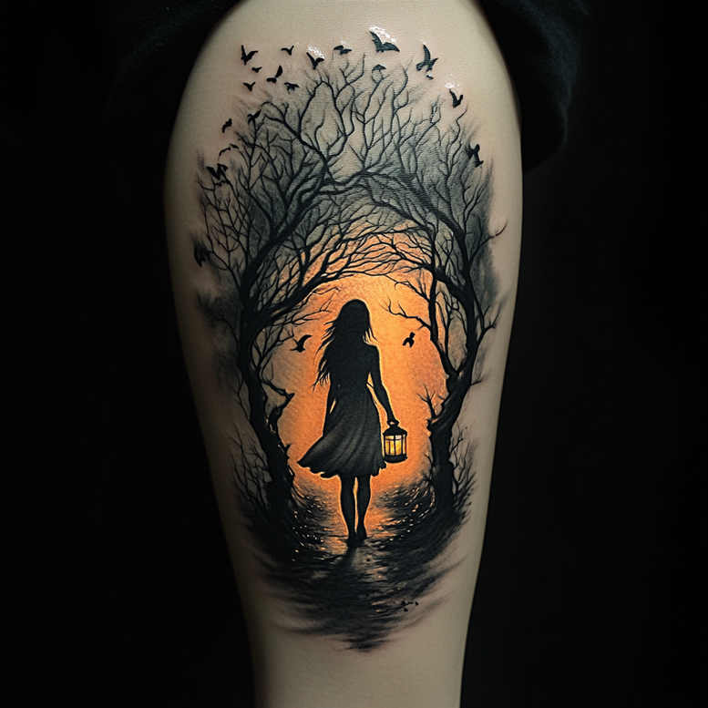 figure-contour-true-rendering-tiny-tattoo – tattoo design ideas free ai generated – Gallery: characters-inkby-ai