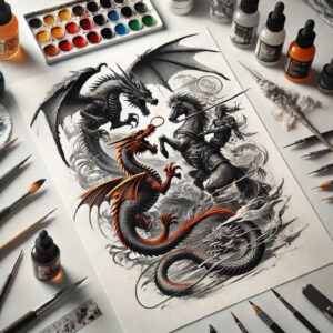 character-mirrored-effect-plain – tattoo design ideas free ai generated – Gallery: characters-inkby-ai